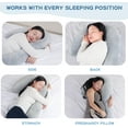 thumbnail image 2 of Body Pillow for Side Sleepers, 68 Inch Long Pillow Memory Foam Pillow with Cover, 3-Shaped Full Body Pillow Support Pregnancy - for Back, HIPS, Legs, Belly for Adults (Grey), 2 of 5