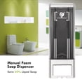 thumbnail image 2 of Dispensador manual de jabón líquido para pared, 500ml, color plateado, ideal para baños, cocinas, hoteles y espacios públicos, fácil instalación, material resistente ABS + PC., 2 of 7