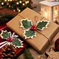 thumbnail image 2 of 10 Pcs Artificial Holly Berries, 5.12 inch Faux Berries Holly Leaves, Fake Berries with Green Leaves Christmas Tree Wreath Decor and Gift Box Warp, 2 of 7