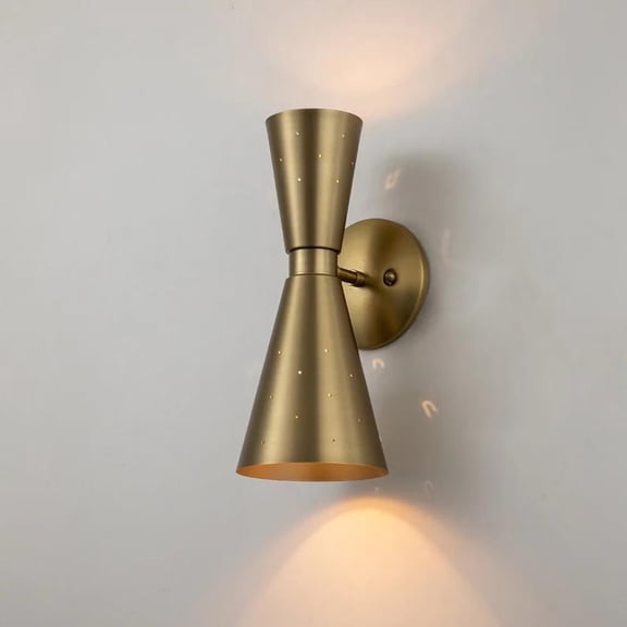 Minimalist Scandinavian Wall Light Fixture Modern Double Cone Wall Sconce with Warm Ambient Glow