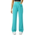 thumbnail image 2 of Delayuji Womens Straight Leg Pants High Waist Wide Leg Pants Button Down Pants With Pockets Yoga Pants, 2 of 4