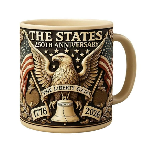 Blarkrus Large 25 oz Ceramic Coffee Mug, 10 Inches Tall for Daily Tea or Coffee, Showcases Detailed Commemorative Designs, Great for Holidays and Special Events