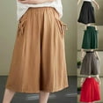 thumbnail image 2 of PUMISAS Oversized Shorts For Women Elastic High Waist Pleated Shorts Wide Leg Solid Color Casual Loose Shorts With Side Pockets, 2 of 6
