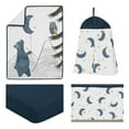thumbnail image 2 of Sweet Jojo Designs Moon Bear Blue and Gold 4 Piece Crib Bedding Set, 2 of 6