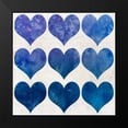 thumbnail image 2 of Allen, Kimberly 12x12 Black Modern Framed Museum Art Print Titled - Watercolor Hearts 3, 2 of 5