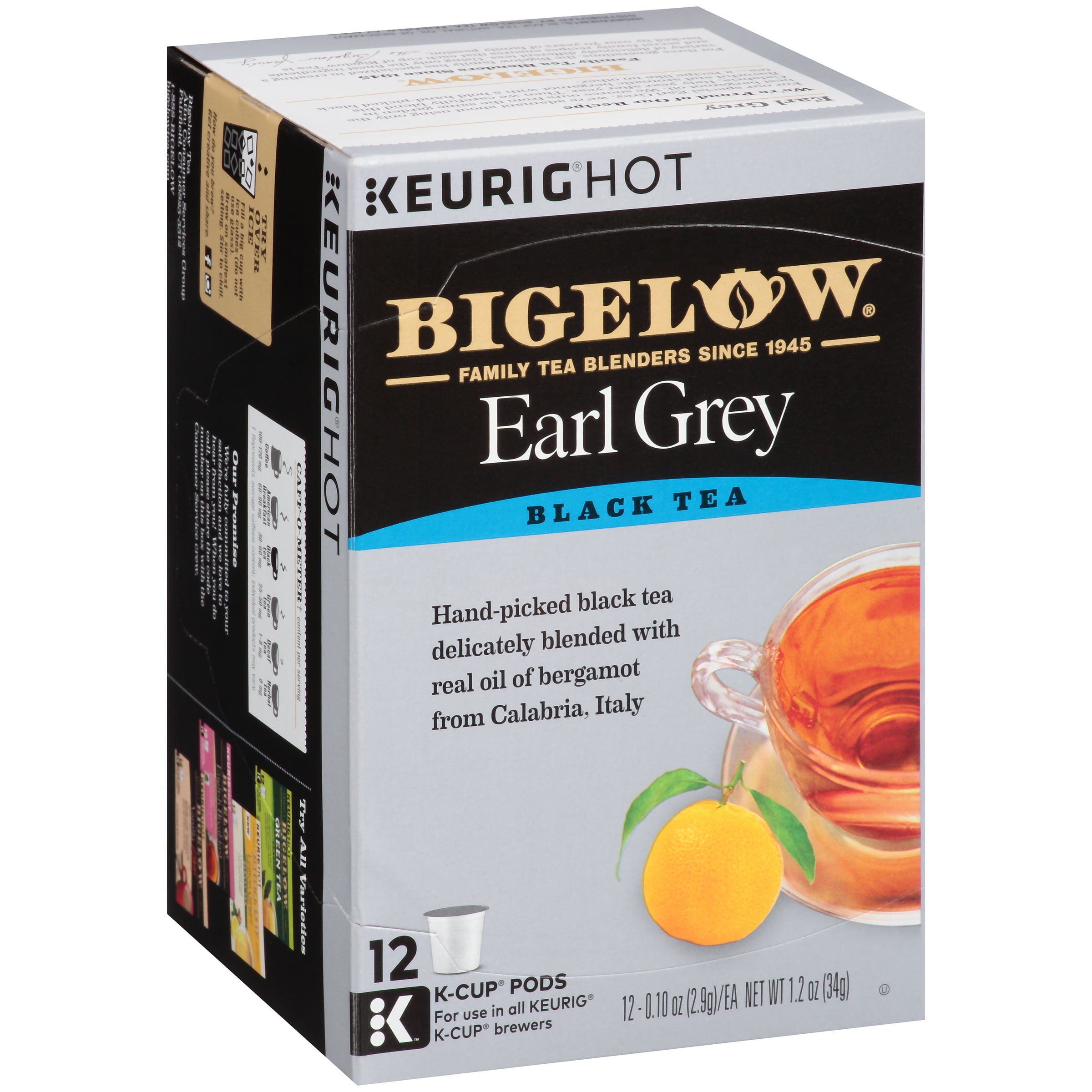 Bigelow Black Tea, Earl Grey, Keurig KCup Tea Pods, 12 Count