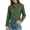Green, variant on Cotton Linen Women Shirt Office Fall Long Sleeve Slimming Blouses for Women Solid Tie Neck Elegant Casual Tops