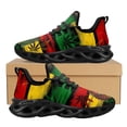 thumbnail image 1 of Zapatillas de malla para mujer, con estampado de león y bandera de Jamaica, zapatos de plataforma para mujer, planos con cordones y hojas de marihuana, 1 of 6