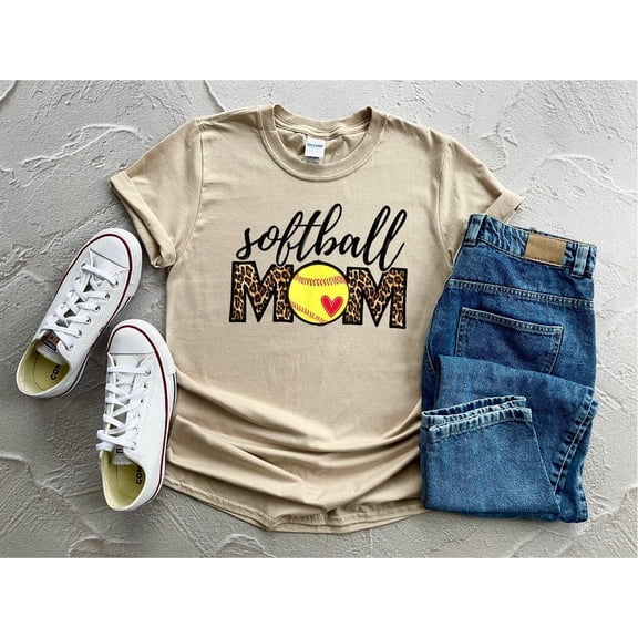 Softball Mom Leopard Print Shirt, Softball Mama Tee, Game Day Shirt for Softball Lovers