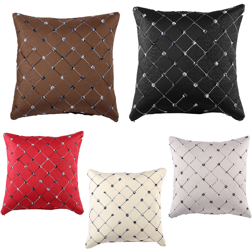 Colorful Plaids Throw Pillow Case Square Cozy Cushion Cover Home Bed Decor 