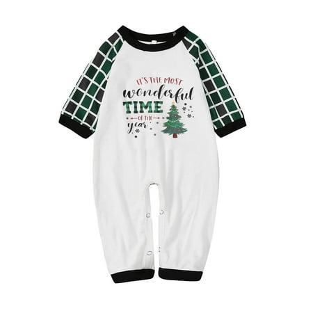 

Lolmot Family Christmas Pajamas Matching Sets Christmas PJs Letter Print Top and Plaid Pants Jammies Sleepwear Xmas Green Two Piece Lounge Set on Clearance