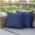 thumbnail image 5 of 2 Pack Outdoor Waterproof Throw Pillow Covers,Navy Blue Retro Linen Decorative Square Pillow Case Patio Pillowcases for Chair Couch Sofa 16x16in, 5 of 9