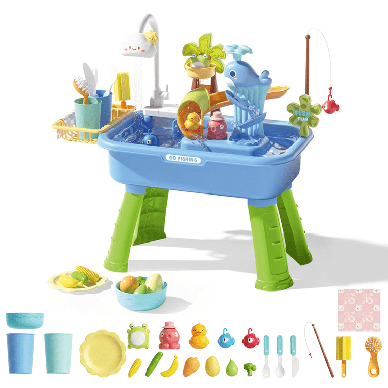 KEYAHAPPY 4-in-1 Water Table, Kitchen Sink & Fishing photo 7