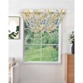 thumbnail image 2 of Blue Yellow Spring Floral Sheer Waterfall Valance Curtains for Window, Summer Blooms Botanicals Rod Pocket Sheer Topper Swag Curtains for Living Room, Kitchen 38.5"W x 47.2"L, 1 Panel, 2 of 7