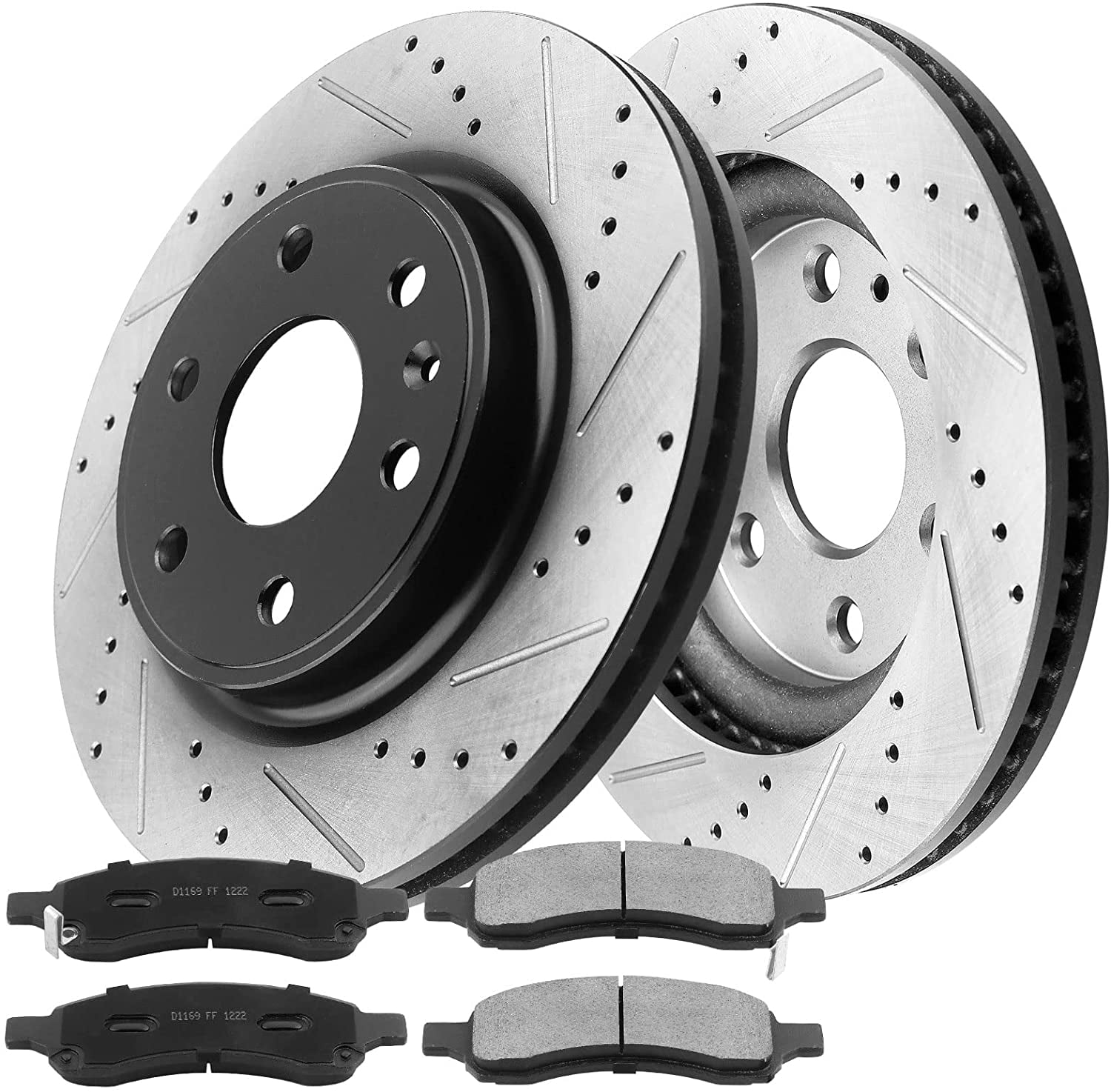 For GMC Acadia Saturn Outlook Front & Rear Performance Drill Slot Brake Rotors 