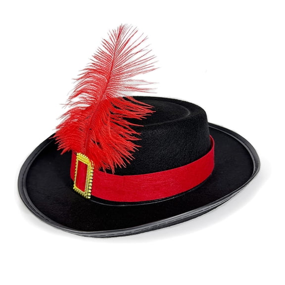 Byoo Toddler Boys Feather Decorated Top Hat Wide Brim Vintage Western Fashion Top Hats
