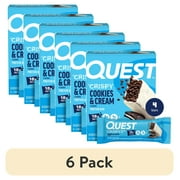 (6 pack) Quest Crispy Protein Bar, Cookies & Cream Flavor, Protein Rich, Low Sugar, 4 Count