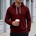 thumbnail image 4 of happyYEE Men's Waffle Hoodie with Drawstring, Casual Long Sleeve Hooded Sweatshirt, Fall Fashion Versatile Pullover Tops, 4 of 8