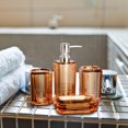 thumbnail image 7 of 4Pcs Bath Accessory Soap Dispenser Transparent Lotion Bottle Vanity Accessory Set Toilet Accessories Set Soap Dish Toothbrush Cup Decor Light Brown, 7 of 7