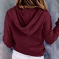 thumbnail image 5 of Vedolay Women Hoodless Hoodies Fashion 2023 Tight Fit Lightweight Solid Long Sleeves Top Zip up Hoodie Y2k Red,M, 5 of 5