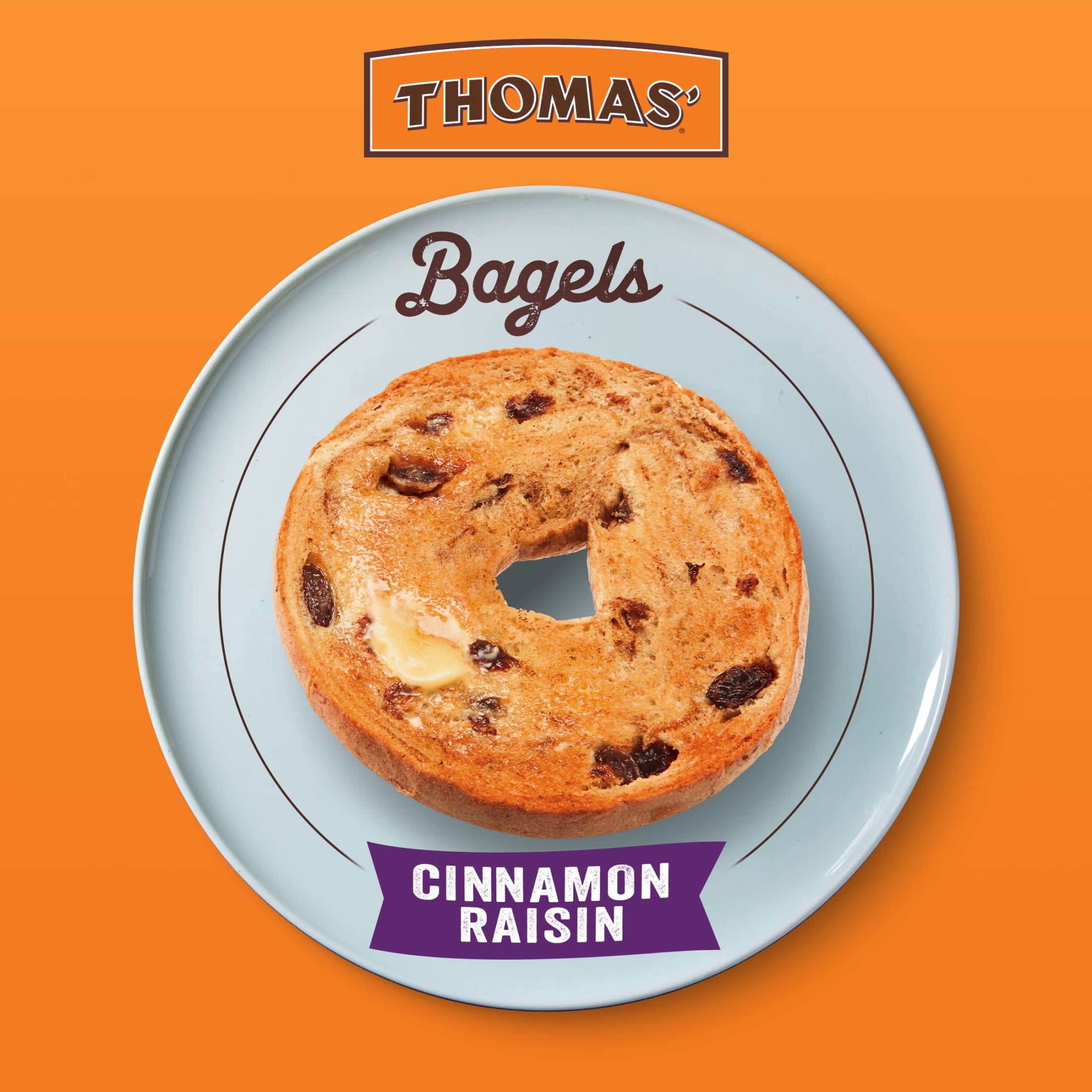 Thomas' Cinnamon Raisin Bagels, 6 count, 18 oz