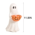 thumbnail image 2 of AZXY 11.8" Standing Ghost Statue with Pumpkin Candy Bowl Halloween Decorations, Halloween Party Decor, Home Office Tabletop Ornament,Ghost Halloween Decor Supplies for Holiday Trick or Treat Display, 2 of 4