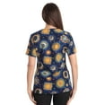 thumbnail image 3 of Just Love Women's V-Neck Printed Scrub Top (Blue Sun Stretch Fabric, X-Small), 3 of 3