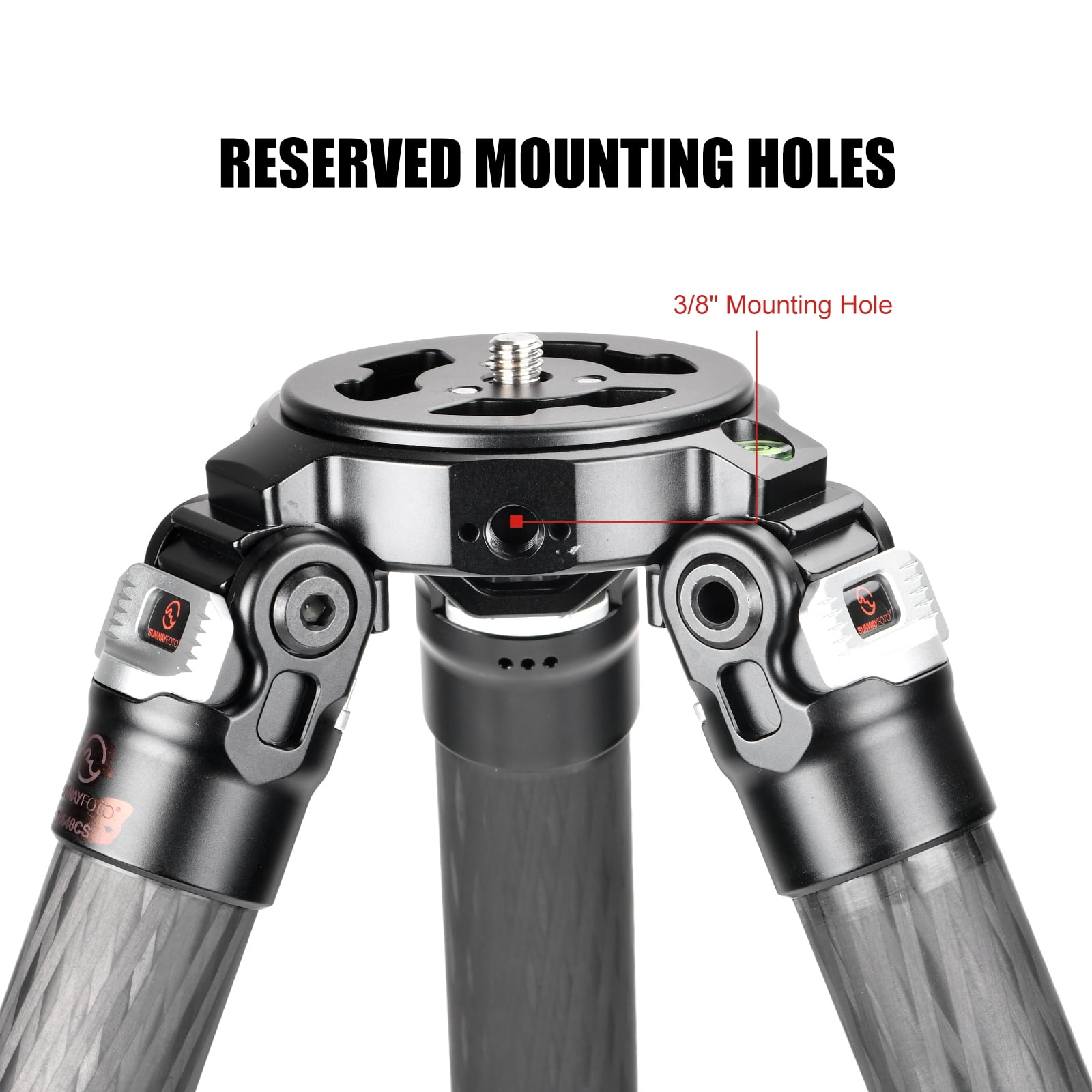 SUNWAYFOTO T3640CM Fiber Tripod for Video Camera Photography Weight Outdoor Tripod Waterproof,66.0lb Load