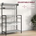 thumbnail image 4 of Étagère de Cuisine Gris Vieilli pour Boulanger avec Prise de Courant et Tablettes Ajustables – Station de Bar à Café pour Rangement de Salon, Salle à Manger et Entrée (53,9 Po H), 4 of 7