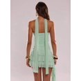 thumbnail image 2 of Mint Green Women's Solid Color Ruffled Hem Bandeau Dress, Dresses For, 2 of 7