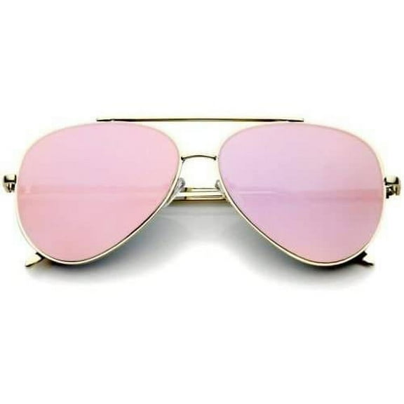 Oversized Aviator Pink Gold Lens Women Sunglasses