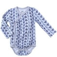 thumbnail image 3 of Clothes Baby Kimono Side Snap Onesies Boy Long Sleeve Bodysuit Blue, 3 of 4