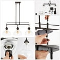 thumbnail image 6 of JONATHAN Y Marlowe 32.5" 3-Light Farmhouse Industrial Iron/Glass Linear LED Pendant, Oil Rubbed Bronze/Clear, 6 of 11