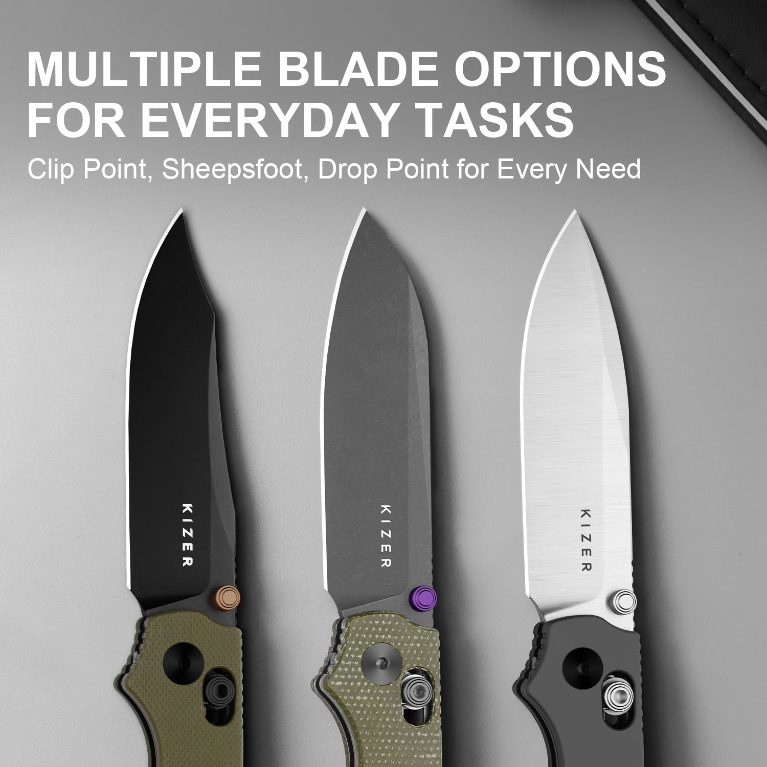 Kizer Pokiman CD EDC Folding Pocket Knife AEB-L Blade Aluminum Handle V3789A2
