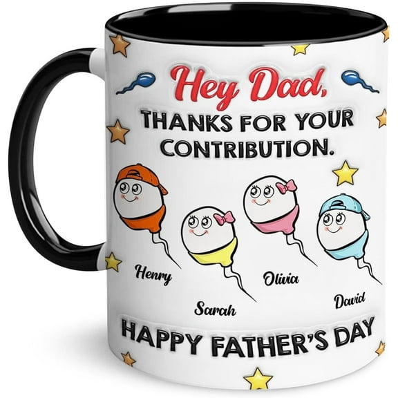 LOVELYPOD Custom Funny Dad Mug with Kids Names, Fathers Day Mugs, Dad Gifts from Daughter Son, Fathers Day Presents, Personalized Coffee Cup, Custom Gifts for Men