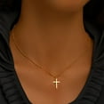 thumbnail image 5 of 925 Sterling Silver Cross Choker Necklace for Women Teens Simple Cross Pendant Necklace Chain Minimalist, 5 of 10