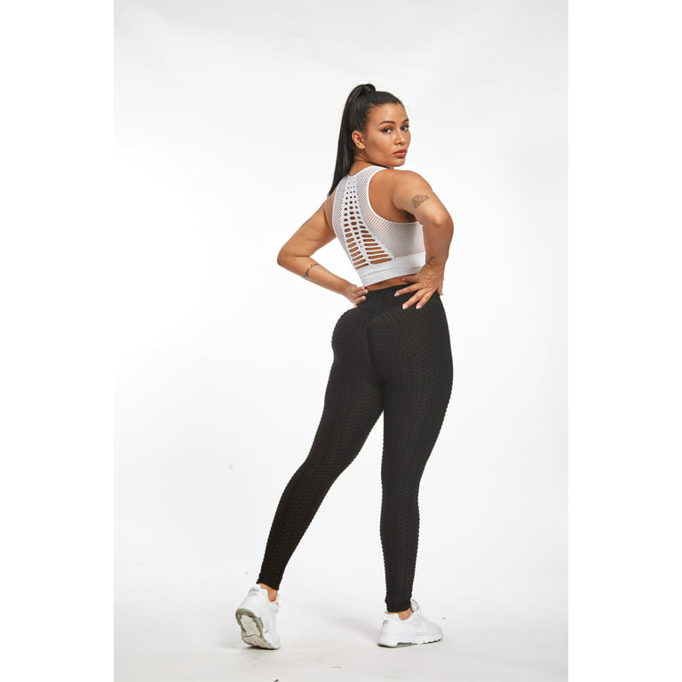 Women's Thick High Waist Yoga Exercise Stretch Stretch Pants Tummy Control  Slimming Lifting Anti Cellulite Scrunch Booty Leggings Ruched Butt Textured