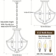 thumbnail image 5 of 13.1" Modern Farmhouse Hanging Pendant Lighting, 4-Light Rustic Interior Flush Mount Ceiling Light Fixture, Vintage Chandelier for Hallway Foyer Dining Room Entryway Kitchen Island Bedroom, 5 of 7