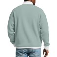 thumbnail image 5 of Dresfit Mens Polo Sweater Textured V Neck Waffle Shirts Winter Spring Knit Long Sleeve Sweatshirt Cuffed Collared Stand Lightweight Big and Tall Sweatshirts Light Green 5XL, 5 of 6