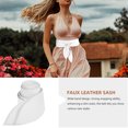 thumbnail image 5 of LULULION Satin Waist Belts for Women White Corset Belt Bow Tie Wide Band 1Pack for Dates, 5 of 5