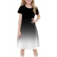 thumbnail image 3 of Teen Girls Dresses Short Sleeve Gradient Dress Casual Summer A-Line Sundress for Kids Soft & Breathable Fabric Ages 4-12 ,Sie:110, 3 of 7