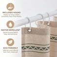 thumbnail image 2 of REGALWOVEN Boho Striped Shower Curtain Sets with 12 Hooks, Faux Linen Look Fabric for Bathroom Green 71"W x 71"L, 2 of 5
