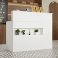 thumbnail image 1 of MONSLIPA Bureau d'Accueil avec Lumière DEL, Comptoir avant Durable de 47,2 Po avec Grand Espace de Rangement, Blanc, 1 of 16