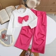thumbnail image 4 of newwalpole Girls Clothes 2 Piece Cute Butterfly Sweatshirt & Flared Pants/Cargo Pants Winter Outfits for Teen Girls Hot Pink for Size 11-12 Years, 4 of 6