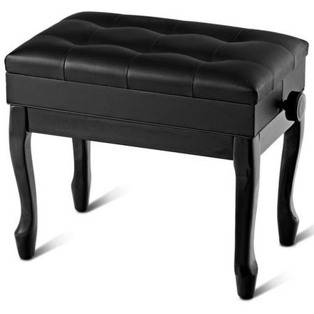 - Winston Porter Cirebon Height Adjustable Upholstered Storage Piano Bench