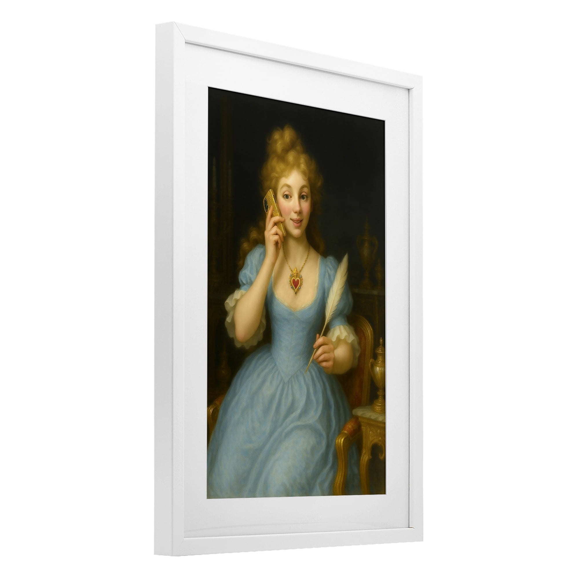 Stupell Industries May I Take A Message White Framed Print Under Glass, design by Grotto Studios