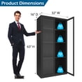 thumbnail image 4 of YODOLLA Display Cabinet with Acrylic Glass Doors Storage Cabinets with Adjustable Shelves Pantry Storage Cabinet  Metal Curio Cabinet for Living Room Office and Kitchen, Black, 4 of 11
