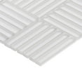 thumbnail image 5 of Modket TDH376MG White Cold Spray Crystal Glass Basketweave Parquet Mosaic Tile Wall Backsplash, 5 of 5