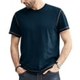 thumbnail image 1 of Besolor Summer Shirts for Men Round Neck Short Sleeve Basic Tops Casual Solid Color Sport Blouse Tees, 1 of 5