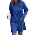 thumbnail image 5 of Kilaqueen Long Raincoat for Women Waterproof Lightweight Rain Jacket with Hood Snap Windbreaker Active Outdoor Trench Coat, 5 of 9